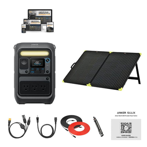 Anker SOLIX C300X 288Wh / 300W Portable Power Station + Choose Custom Solar Panel Bundle Option | 3-Year Warranty | Complete Solar Kit - ShopSolar.com