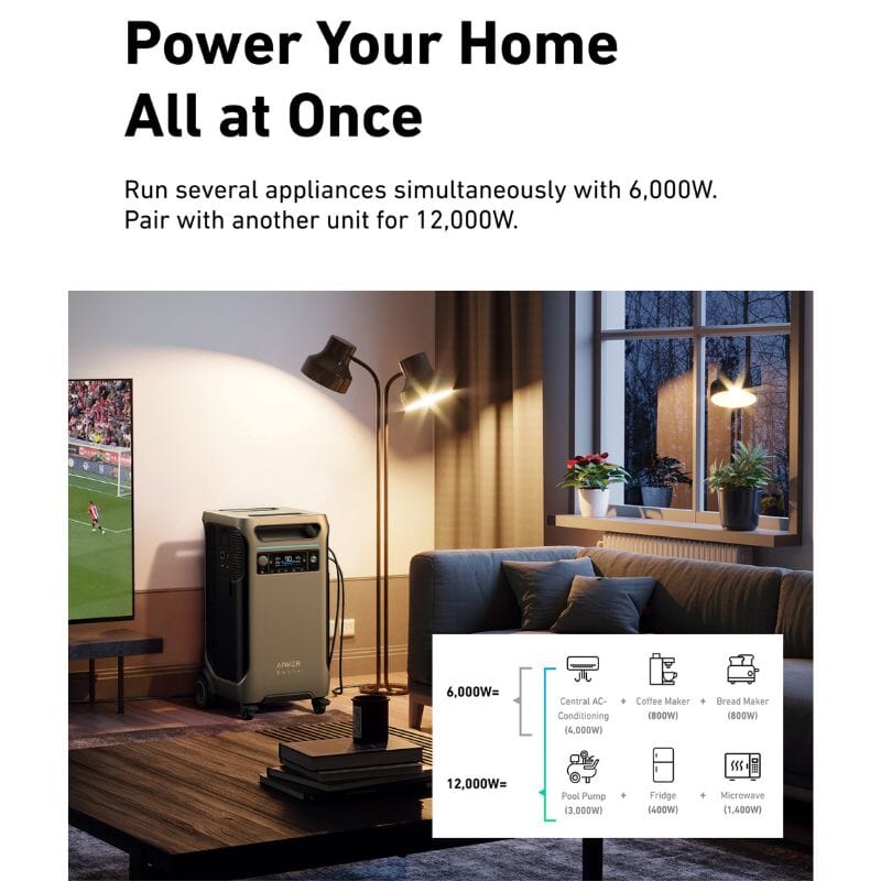 Anker F3800 - 3,840Wh / 6,000W Solar Power Station | 1,600W Solar Input | Choose Your Custom Bundle | 5-Year Warranty | Complete Solar Kit