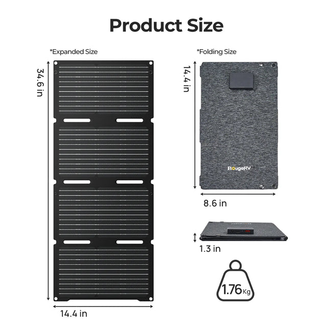 BougeRV 50W Fiberglass Flexible Portable Solar Panel - ShopSolar.com