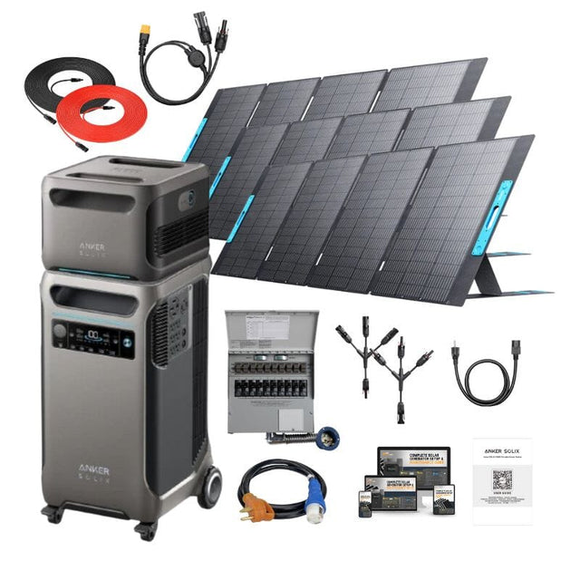 Anker SOLIX F3800 Branded Kits: 3,840Wh / 6,000W Solar Power Station + Anker 400W Solar Panels | Choose Your Bundle | 5-Year Warranty | Complete Solar Kit