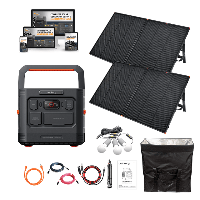 Jackery Explorer 1500 Ultra Solar Generator Custom Kits | 1,536Wh | 1,800W Output | 3,600W Peak | IP65 Rugged | 5-Year Warranty - ShopSolar: Complete Solar Kits + Lifetime Customer Support