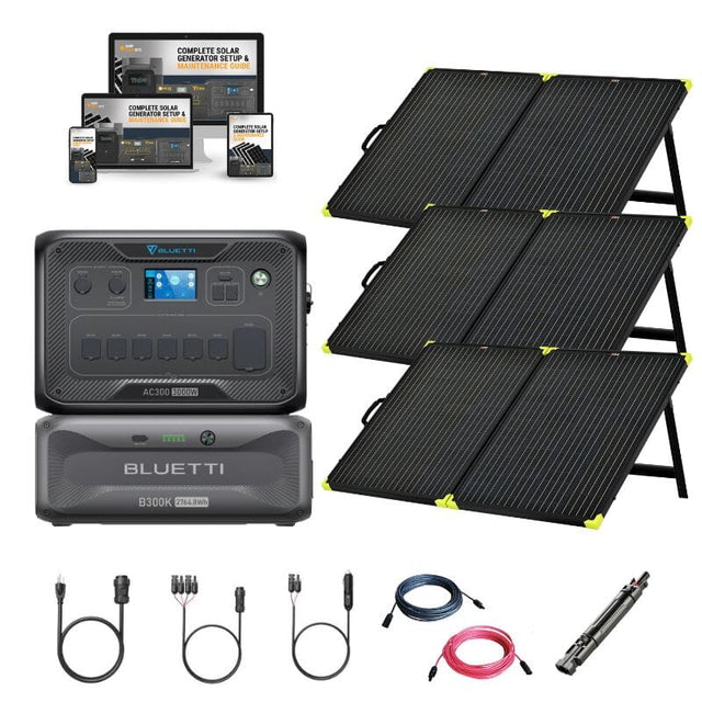 Bluetti AC300 3,072Wh/ 3,000W Solar Kits - Portable Power Station + Choose Your Custom Bundle | Complete Solar Generator Kit