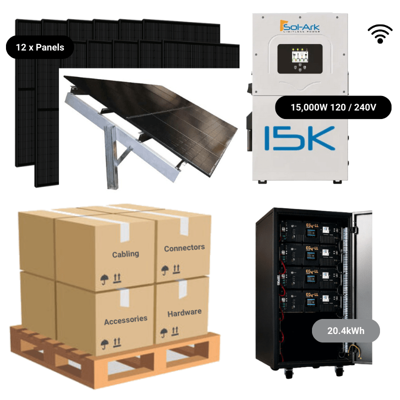 4 x Server Rack [20.4KWH] - EG4-LL-S / Ground Mount - Seasonal Adjust