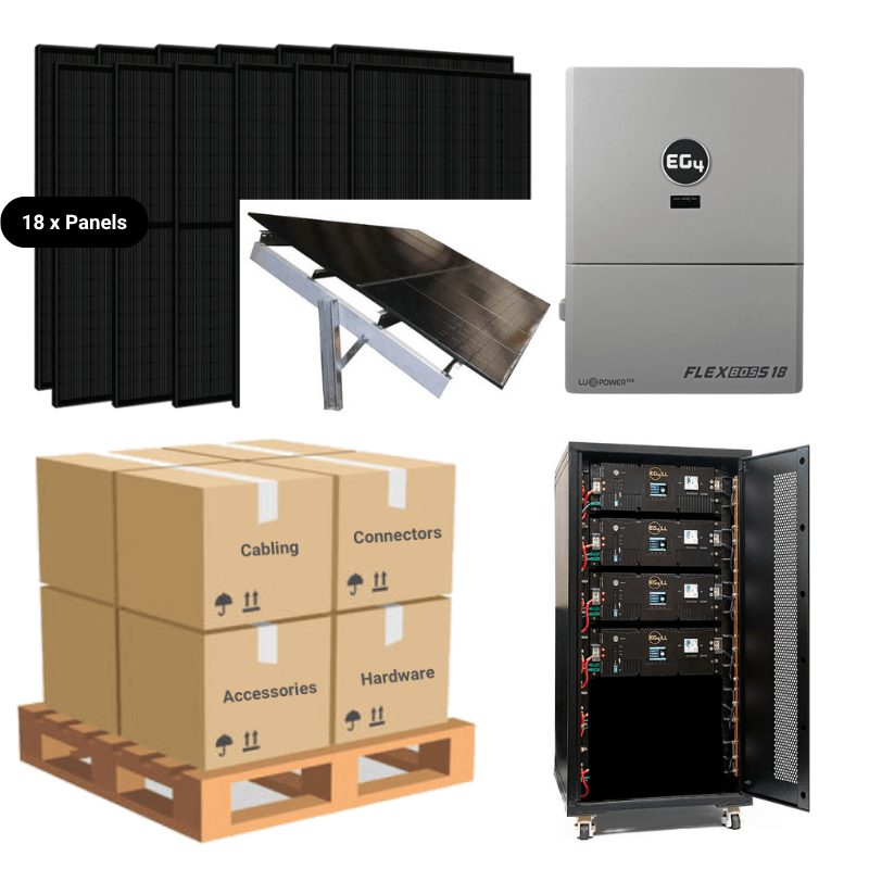 4 x EG4-LL-S Server Rack [20.48kWh] - Premium - Closed Loop / Ground Mount - Seasonal Adjust [SkyRack HD]