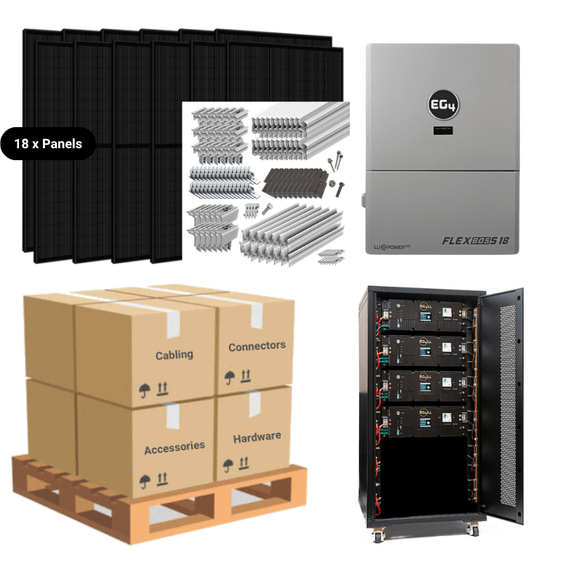 4 x EG4-LL-S Server Rack [20.48kWh] - Premium - Closed Loop / Roof Rack - Standard [IronRidge]