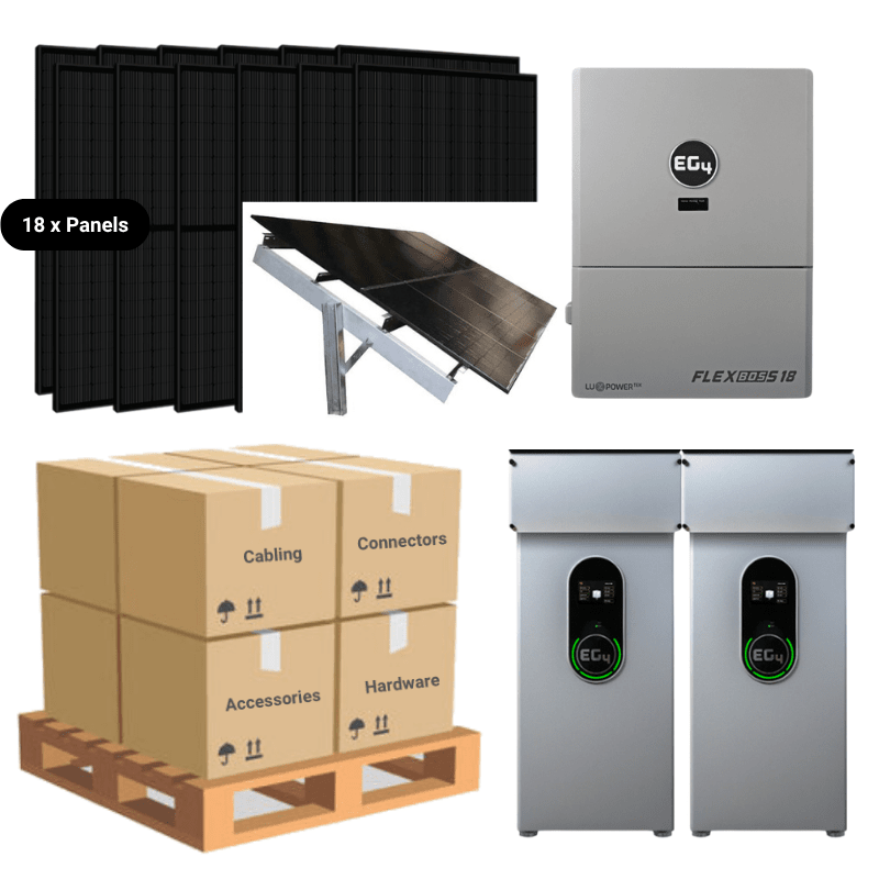 2 x EG4 WallMount INDOOR [28.6kWh] - Budget-Friendly - Closed Loop - Code Compliant / Ground Mount - Seasonal Adjust [SkyRack HD]