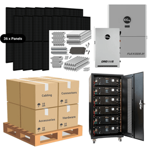 15.84kW Complete Solar Kit - EG4 FlexBoss21 Inverter + GridBoss - 28-32kWh Lithium Battery [SELECT PRO]