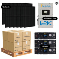 4.8kW Complete Solar Power System - Sol-Ark 12K + [14.3kWh-15.23kWh Lithium Battery Bank] + 12 x 400W Mono Solar Panels | Includes Schematic [BPK-MAX]