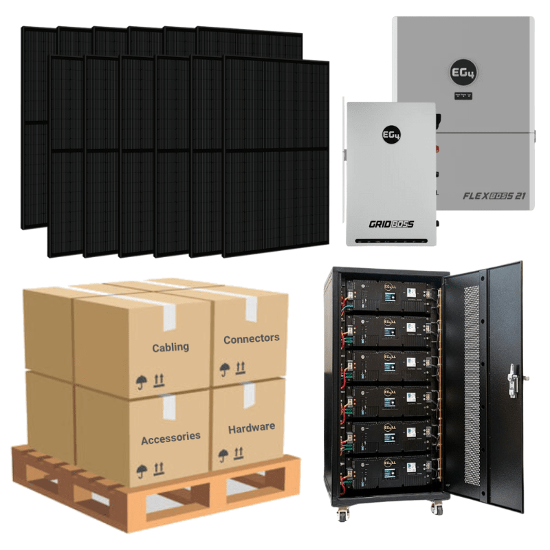 14.76kW Complete Solar Power System + EG4 FlexBOSS21 + GridBOSS MID + [28.6kWh - 30.72kWh Lithium Battery Bank] + 36 x 410W Solar Panels [BPK-PRO] - ShopSolar: Complete Solar Kits + Lifetime Customer Support