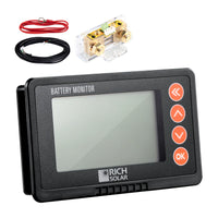 Rich Solar 500A Battery Monitor With Shunt | 8~120V Automotive Monitor for RV Battery - ShopSolar.com