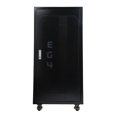 EG4 Enclosed Battery Rack [Pre-Assembled] | 6 Slot | Wheels Included | Bus Bar Covers | Welded (Grey) - ShopSolar.com