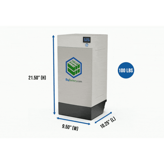 BigBattery 5.3KwH 48V [HSKY] Powerwall LiFePO4 | 5,300wH / 103AH 48V Lithium Solar Battery - ShopSolarKits.com