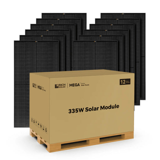 Rich Solar MEGA 335W PRO Solar Panel | 25-Year Output Warranty - ShopSolar: Complete Solar Kits + Lifetime Customer Support
