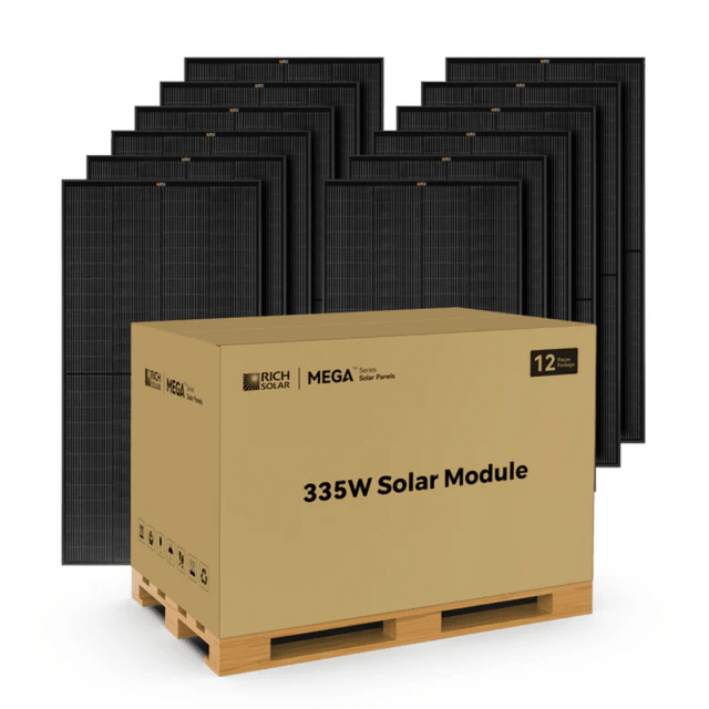 Rich Solar MEGA 335W PRO Solar Panel | 25-Year Output Warranty - ShopSolar: Complete Solar Kits + Lifetime Customer Support