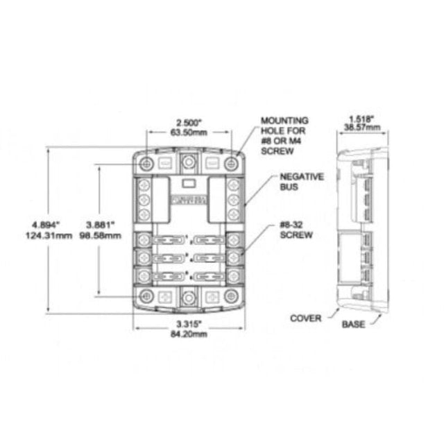 Blue Sea ST Blade Fuse Block - 6 Circuits With Cover And Negative Bus - ShopSolar.com