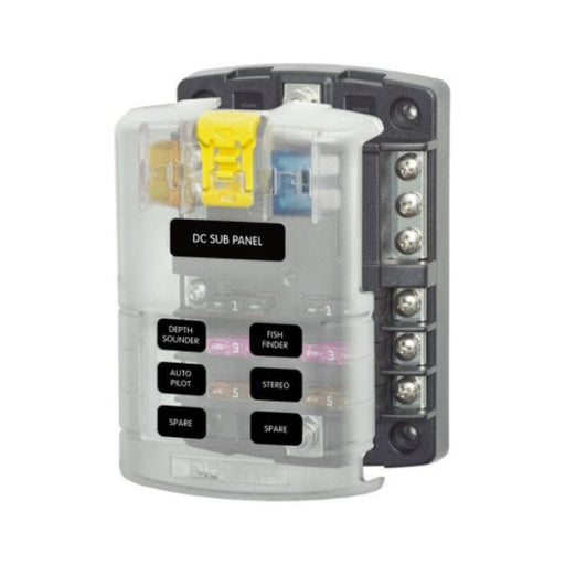 Blue Sea ST Blade Fuse Block - 6 Circuits With Cover And Negative Bus - ShopSolar.com