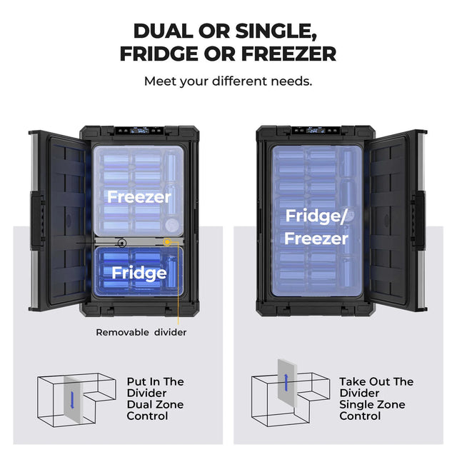 BougeRV Rocky Dual Zone 12V Portable Fridge - ShopSolar.com