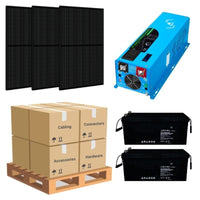 Complete Off-Grid Solar Kit - 4,000W 120/240V Output [2.4kWh-5.2kWh 12V Battery Bank] + 3 x 200W Mono Solar Panels | Off-Grid, Mobile, Backup [RPK-MAX] - ShopSolar.com