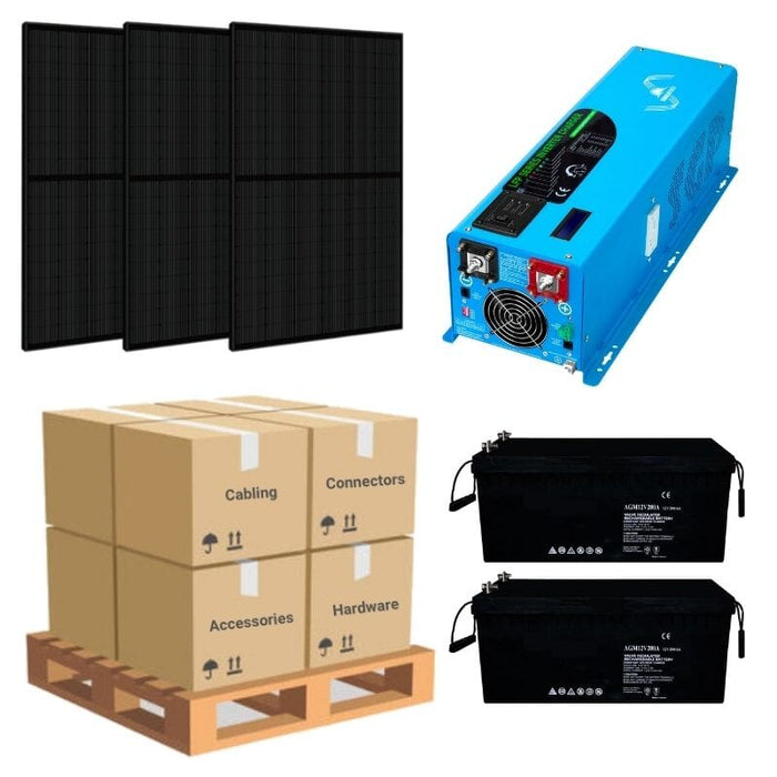 Complete Off-Grid Solar Kit - 4,000W 120/240V Output / 12VDC [Choose Battery Bank] + 600 Watts Solar | Off-Grid, Mobile, Backup [CSK-PLUS] - ShopSolar.com