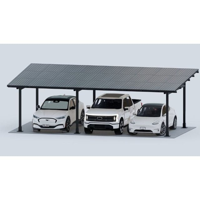 CRX Carport - Residential | Steel | All-Black | 12-Panels Per Carport | Fully Expandable - ShopSolar.com