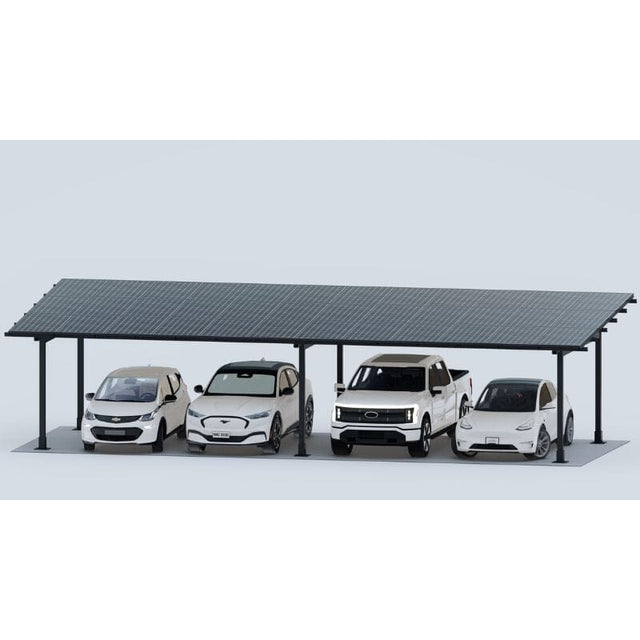 CRX Carport - Residential | Steel | All-Black | 12-Panels Per Carport | Fully Expandable - ShopSolar.com