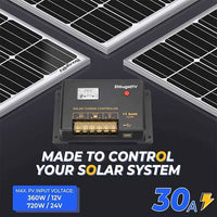 BougeRV Li 30Amp 12V/24V PWM Solar Charge Controller (Negative Ground) - ShopSolar.com