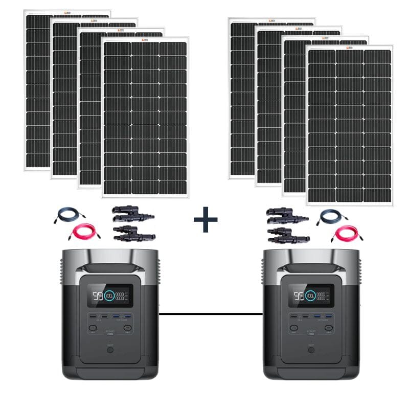 EcoFlow DELTA 1,800W / 1,300Wh Solar Kit / Portable Power Station + Choose Your Custom Bundle | Complete Solar Generator Kit