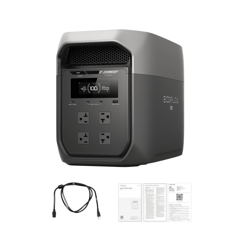 EcoFlow DELTA 3 Max – 2,048Wh / 2,400W Portable Power Station + Choose Custom Solar Panel Bundle Option | 5-Year Warranty | Complete Solar Kit - ShopSolar: Complete Solar Kits + Lifetime Customer Support