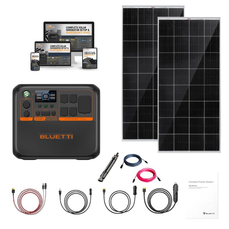 BLUETTI Premium 200 [AC200PL] Portable Power Statio | Complete Solar Generator Kit | 3,500 Cycles | 5‑Year Warranty | Choose Your Bundle - ShopSolar: Complete Solar Kits + Lifetime Customer Support
