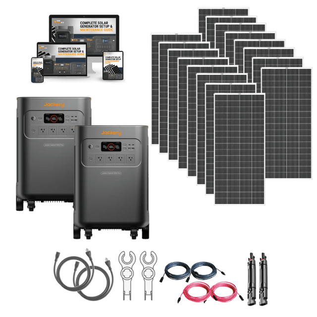 Jackery Explorer 5000 PLUS Dual Solar Generator Kits | 10kWh–60kWh | 7,200W–14,400W Output | 120V/240V Dual Voltage | 0ms UPS | 5-Year Warranty - ShopSolar: Complete Solar Kits + Lifetime Customer Support