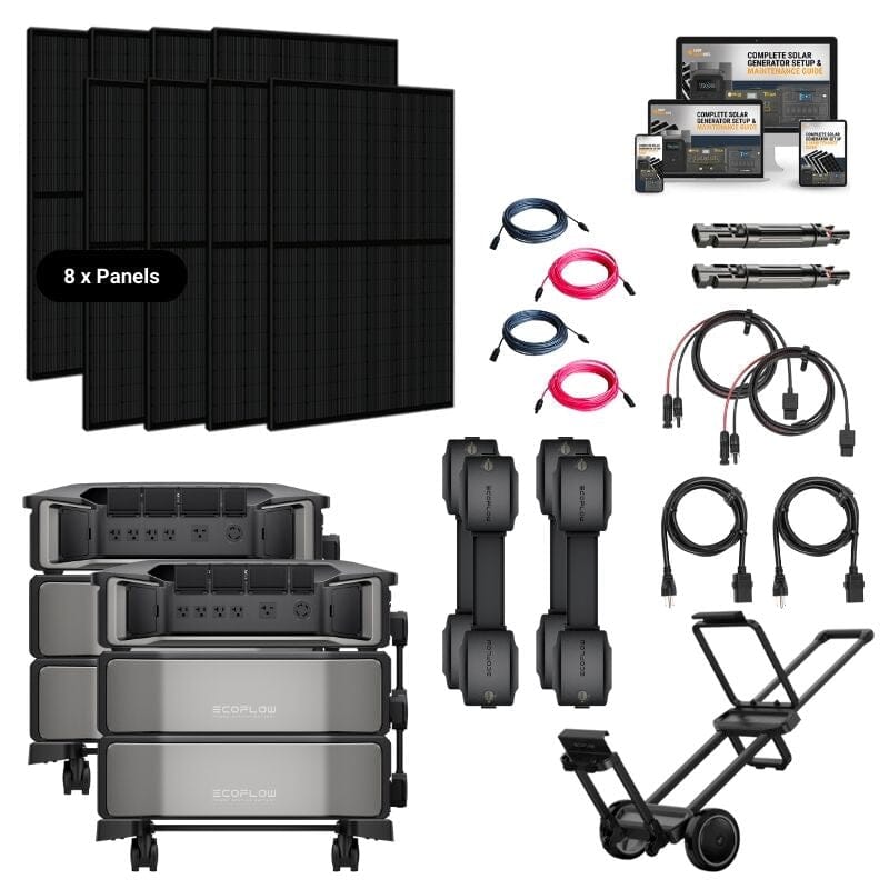 Dual EcoFlow DELTA PRO [ULTRA] Platinum Solar Kits - 7.2kw-14.4kw Output + 24kWh-60kWh Lithium Battery Bank | Choose Custom Bundle | 5-Year Warranty - ShopSolar.com