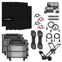 Delta Pro ULTRA Dual Quad Kit [8 x 400W Panels + 4 x 6kWh Battery] -  7.2kW Output, 24kWh Battery