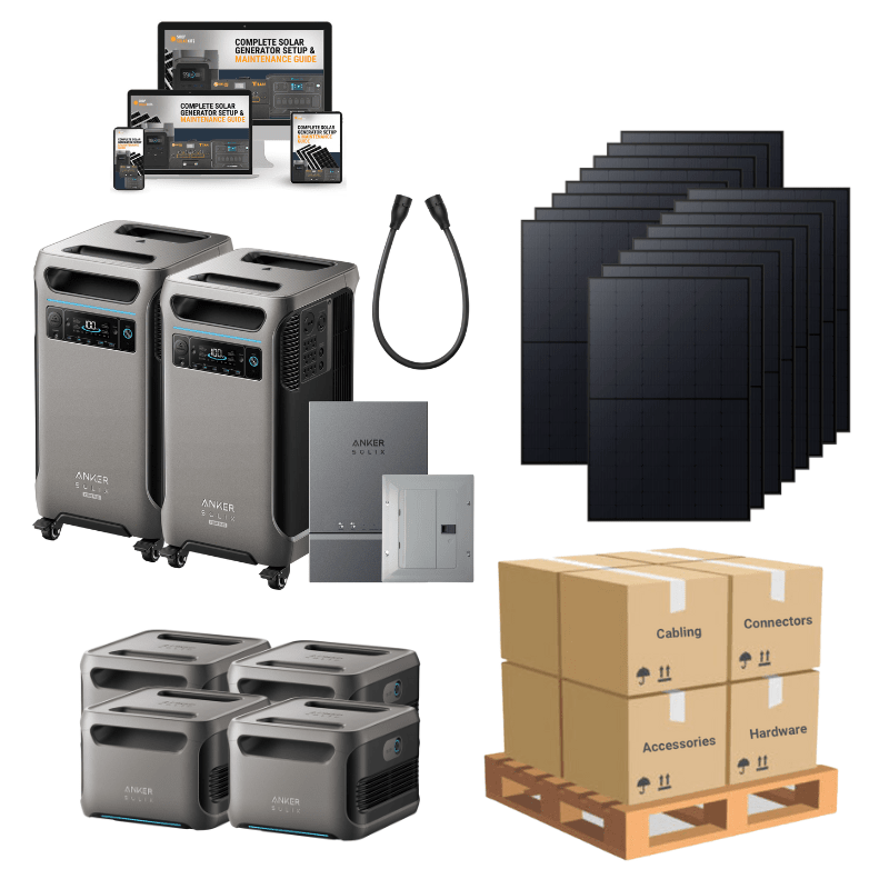 Anker F3800 [PLUS] Dual Kits - 7,680Wh / 6,000W | 120V/240V Output | 6,400W Solar Input | Choose Your Bundle Option | 5-Year Warranty - ShopSolar: Complete Solar Kits + Lifetime Customer Support