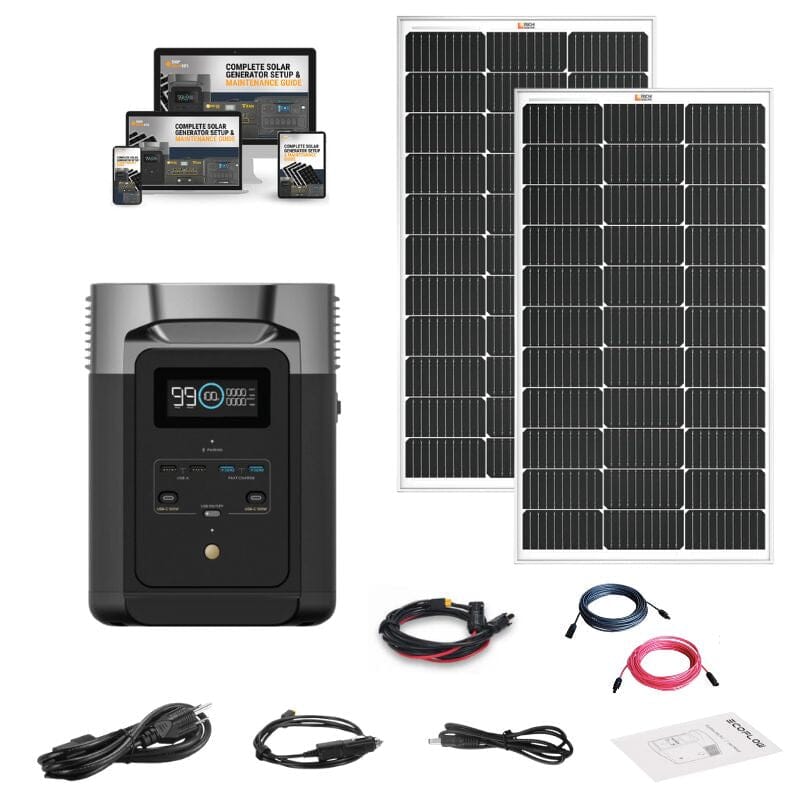 EcoFlow DELTA [2] Solar Kits - 1,800W / 1,024wH Portable Solar