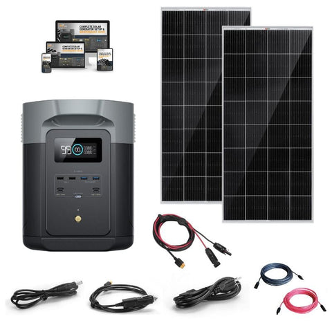 EcoFlow DELTA 2 [MAX] - 2,400W / 2,048Wh Portable Power Station + Choose Your Custom Bundle | Complete Solar Kit | 2023 DELTA 2 MAX Model