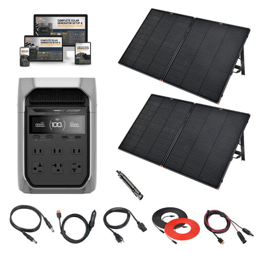 Ecoflow DELTA 3 PLUS - 1,800W / 1,024Wh Portable Power Station + Choose Custom Solar Panel Bundle Option | 5-Year Warranty | Complete Solar Kit