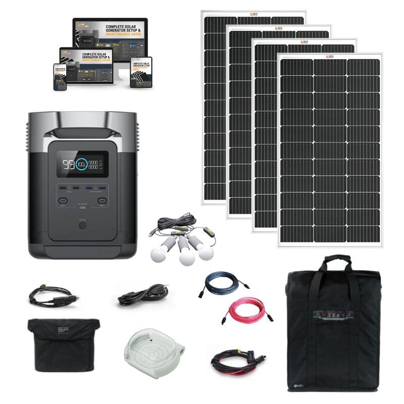 EcoFlow DELTA 1,800W / 1,300Wh Solar Kit / Portable Power Station + Choose Your Custom Bundle | Complete Solar Generator Kit