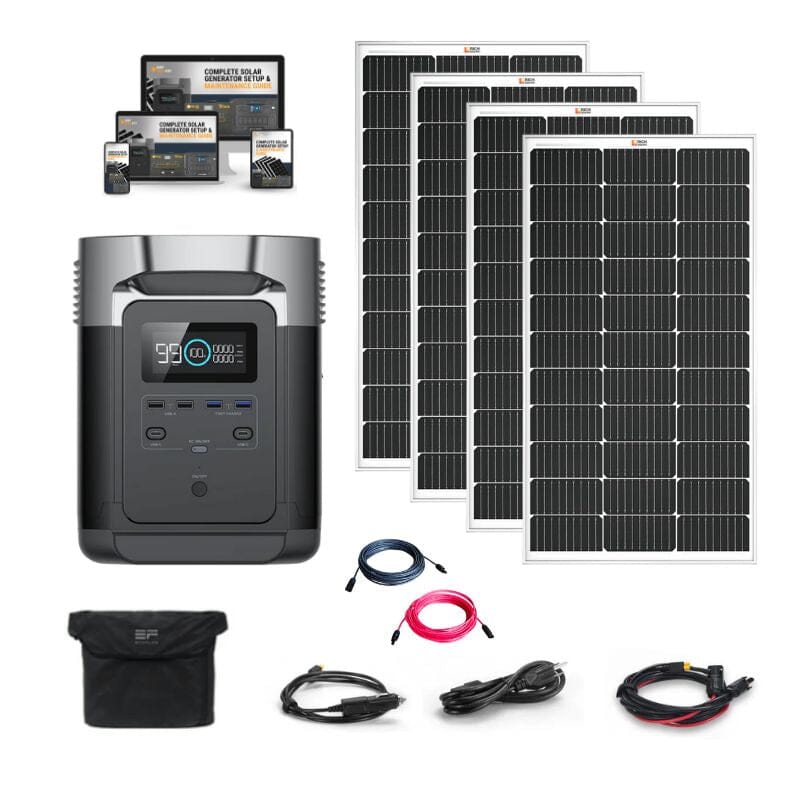EcoFlow DELTA 1,800W / 1,300Wh Solar Kit / Portable Power Station + Choose Your Custom Bundle | Complete Solar Generator Kit