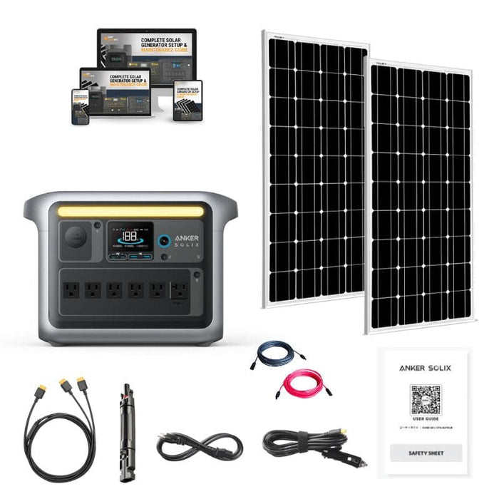 Anker SOLIX C1000X 1056Wh / 1800W Portable Power Station + Choose Your  Custom Bundle | Complete Solar Kit