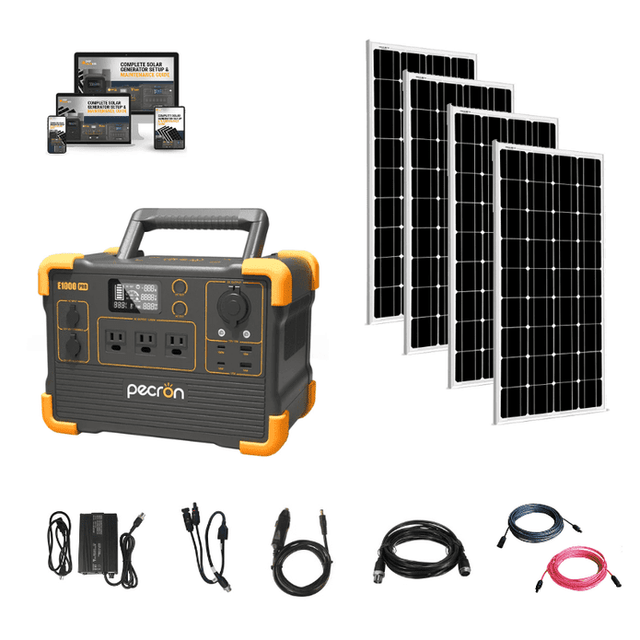 Pecron E1000 PRO 200W / 1000Wh Portable Power Station + Choose Your Custom Bundle | Complete Solar Generator Kit - ShopSolar.com