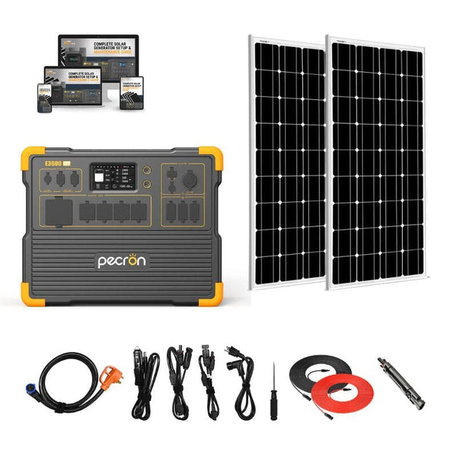 Pecron E3600 LFP 3,600W / 3,072Wh Portable Power Station + Choose Custom Solar Panel Bundle Option | 5-Year Warranty | Complete Solar Kit - ShopSolar.com