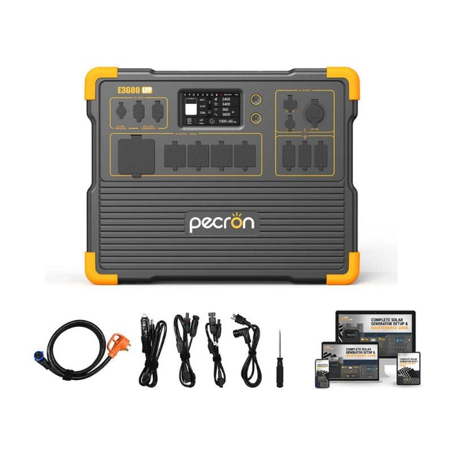 Pecron E3600 LFP 3,600W / 3,072Wh Portable Power Station + Choose Custom Solar Panel Bundle Option | 5-Year Warranty | Complete Solar Kit - ShopSolar.com