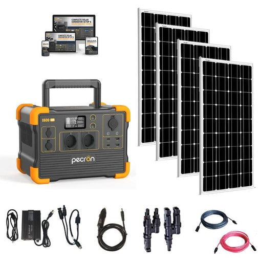 Pecron E600LFP 1200W / 614Wh Portable Power Station + Choose Your Custom Bundle | Complete Solar Generator Kit - ShopSolar.com