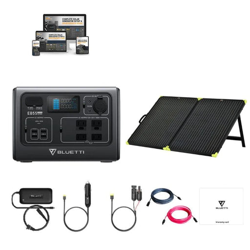 Bluetti EB55 700W / 537Wh Solar Kits - Portable Power Station + Choose Your Custom Bundle | Complete Solar Generator Kit - ShopSolar.com