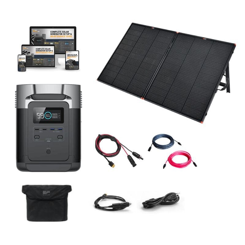 EcoFlow DELTA 1,800W / 1,300Wh Solar Kit / Portable Power Station + Choose Your Custom Bundle | Complete Solar Generator Kit