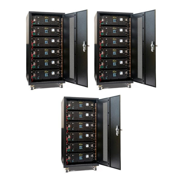 EG4 LL-S Lithium Battery Rack Kit | 30.72kWh | 6 x Server Rack Batteries With Pre-Assembled Enclosed Rack | With Door & Wheels | Busbar Covers - ShopSolar.com