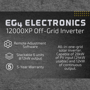 EG4 12K XP Off-Grid Inverter | 48V Split Phase | 24kW PV Input | 12kW Power Output | 5-Year Warranty - ShopSolar: Complete Solar Kits + Lifetime Customer Support