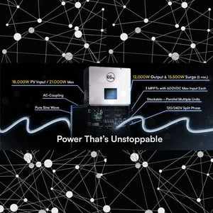 EG4 18K Battery Storage Bundle [14.3kWh-28.6kWh] | Indoor or Outdoor | Includes Conduit Box | 18,000W PV Input / 1,2000W AC Output | 10-Year Warranty - ShopSolar.com
