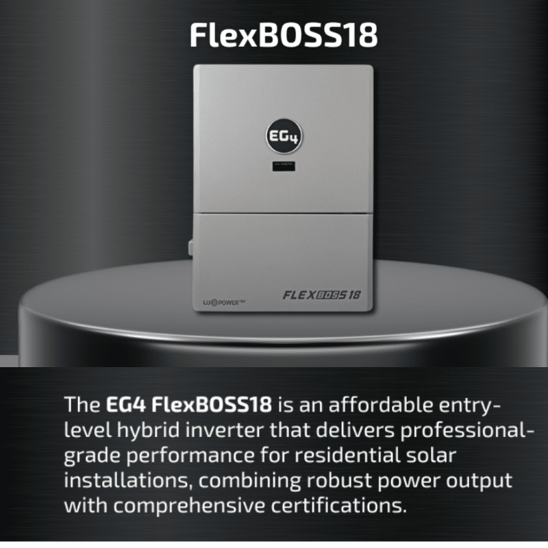 EG4 FlexBOSS18 13kW AC Hybrid Inverter | 48V Split Phase | 18kW PV Input - ShopSolar: Complete Solar Kits + Lifetime Customer Support