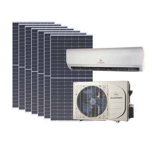 EG4 Hybrid Solar Mini-Split Kit | Energy Star Certified Air Conditioner Heat Pump AC/DC| 24000 BTU | SEER2 21 | + 3150 Watts of Solar PV [KIT-E0012] - ShopSolar.com